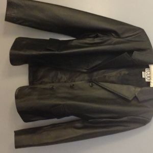 Women's black leather jacket